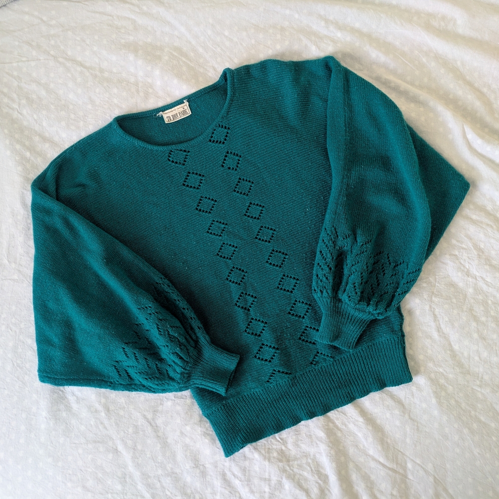 Teal Diamond Pattern Sweater
